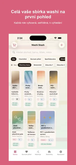 Washi Stash snímek obrazovky