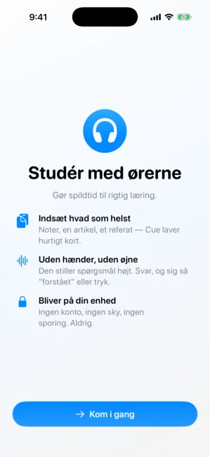 Cue skærmbillede