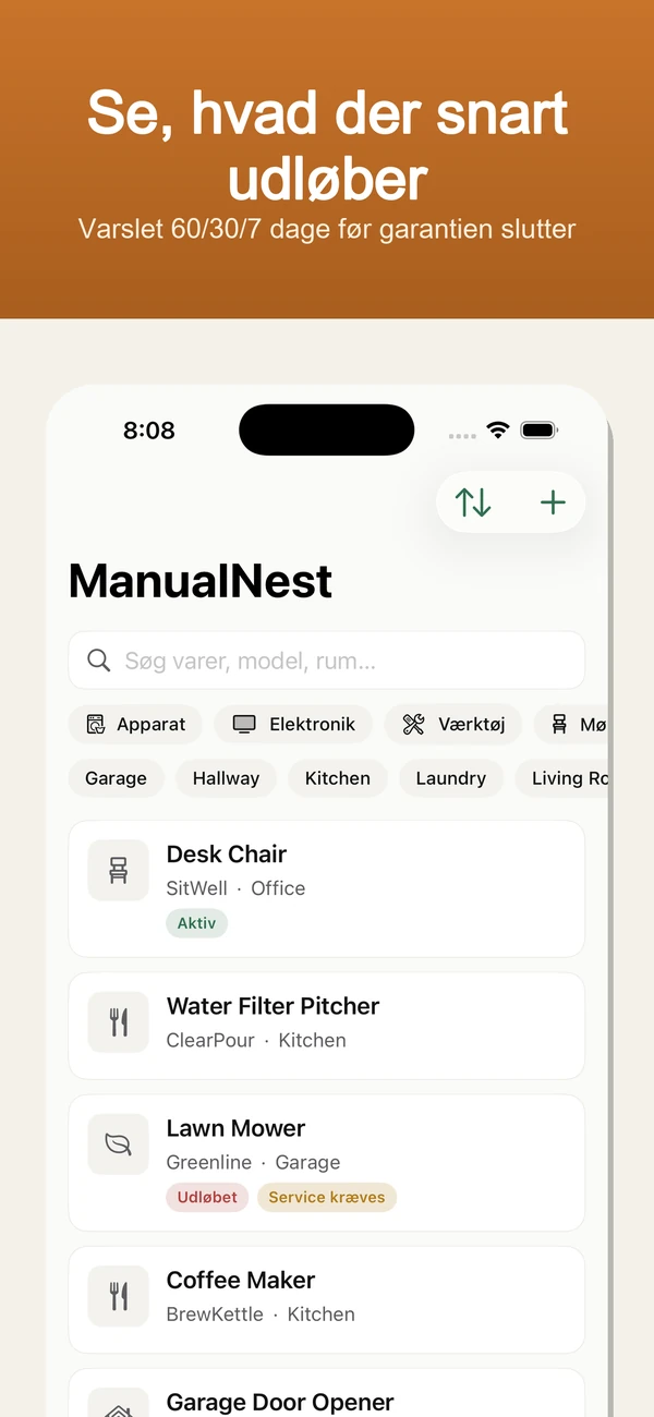 ManualNest skærmbillede