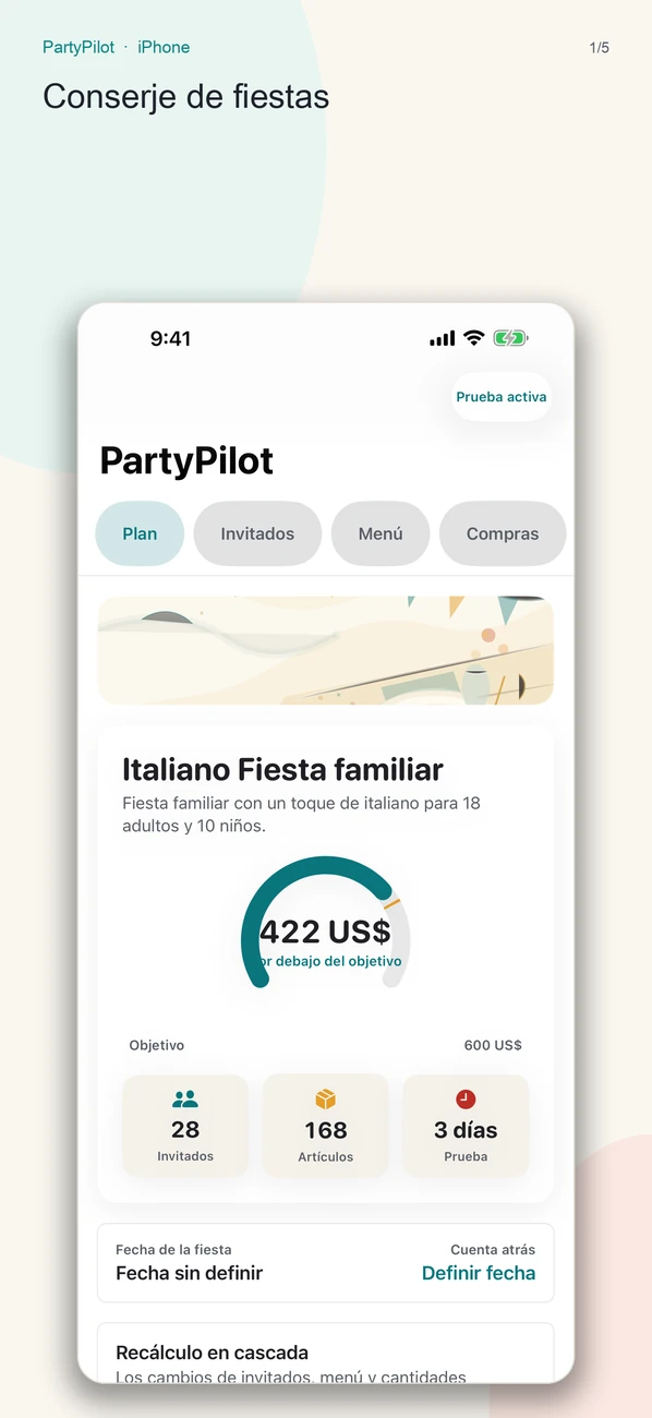 PartyPilot captura de pantalla