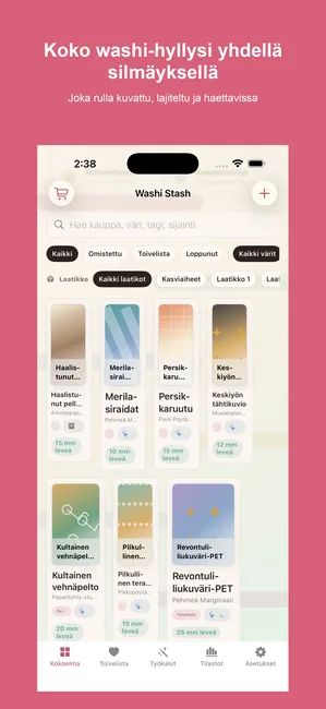 Washi Stash kuvakaappaus