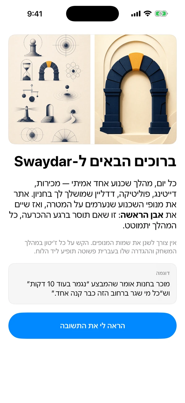 Swaydar צילום מסך