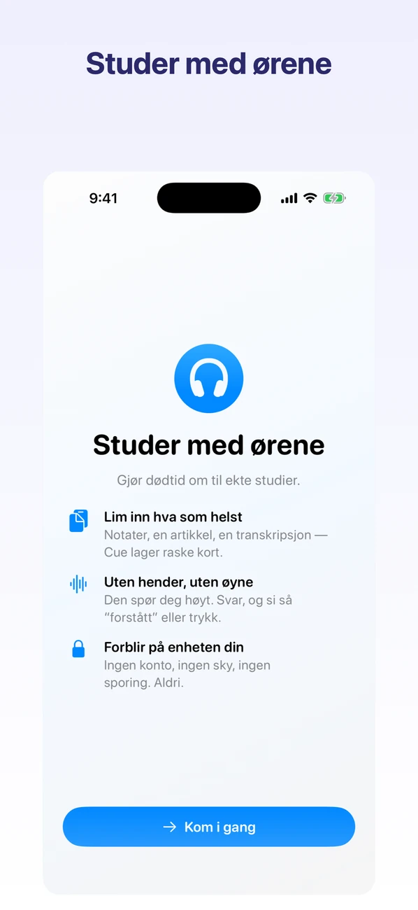 Cue skjermbilde