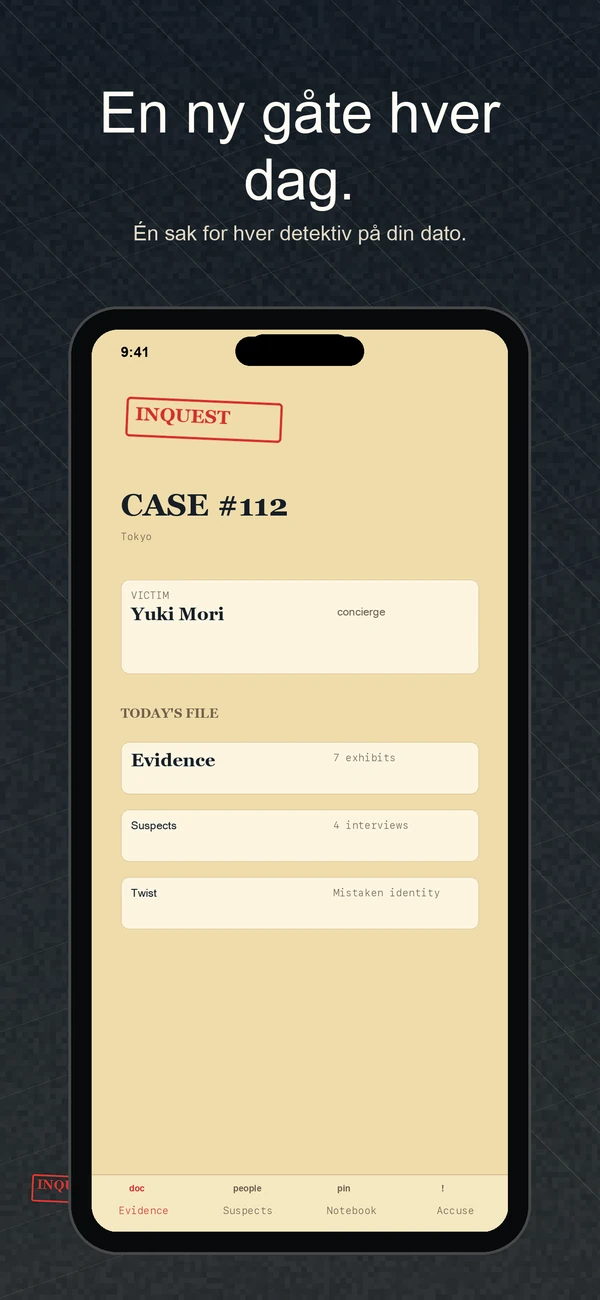 Inquest skjermbilde