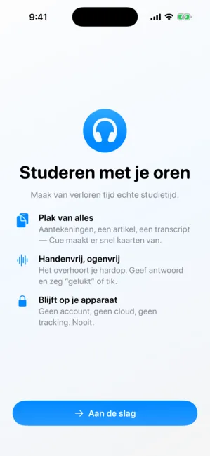 Cue schermafbeelding