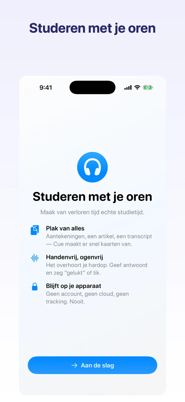 Cue schermafbeelding