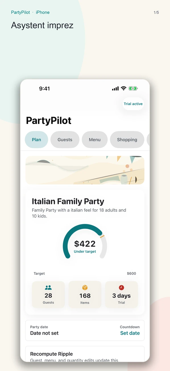 PartyPilot zrzut ekranu