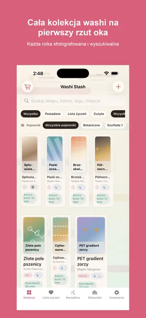Washi Stash zrzut ekranu