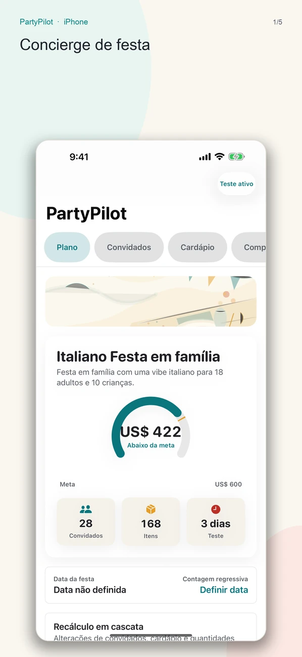 PartyPilot captura de tela