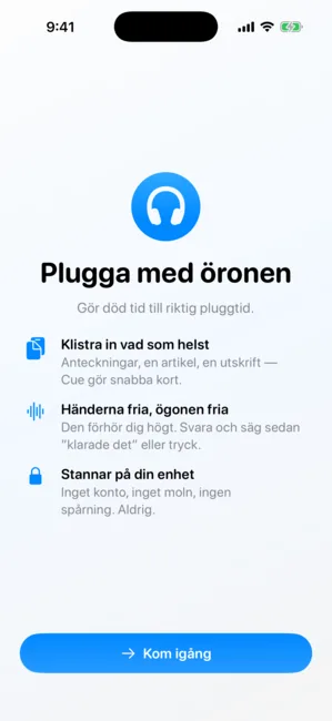 Cue skärmbild
