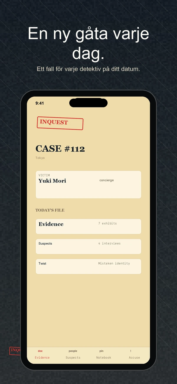 Inquest skärmbild