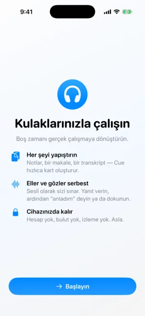 Cue ekran görüntüsü