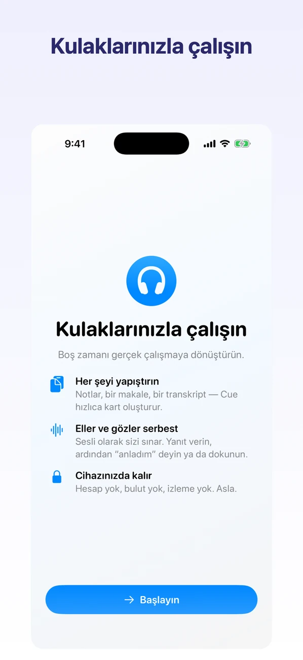 Cue ekran görüntüsü