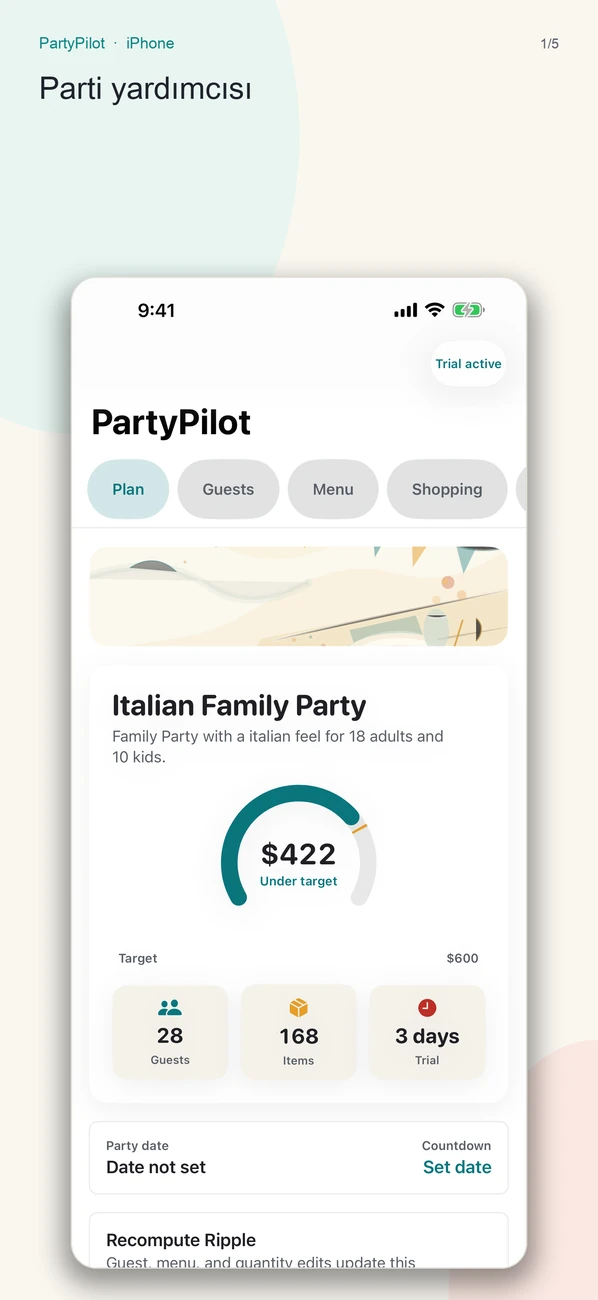 PartyPilot ekran görüntüsü